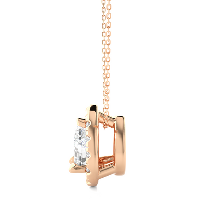 0.79 CT Pear & Round Diamond Shape Pendant Perfect For Weddings & Anniversaries