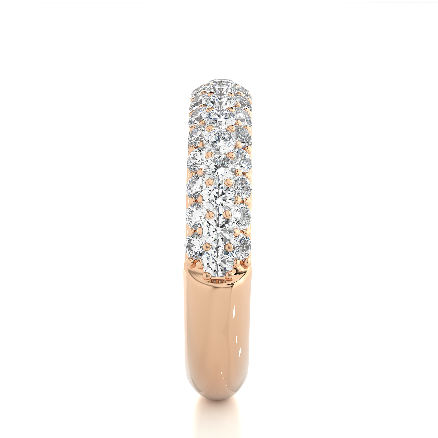 Round Shape Lab or Natural Diamond Eternity Band Solid Gold Full Eternity Wedding Band For Her