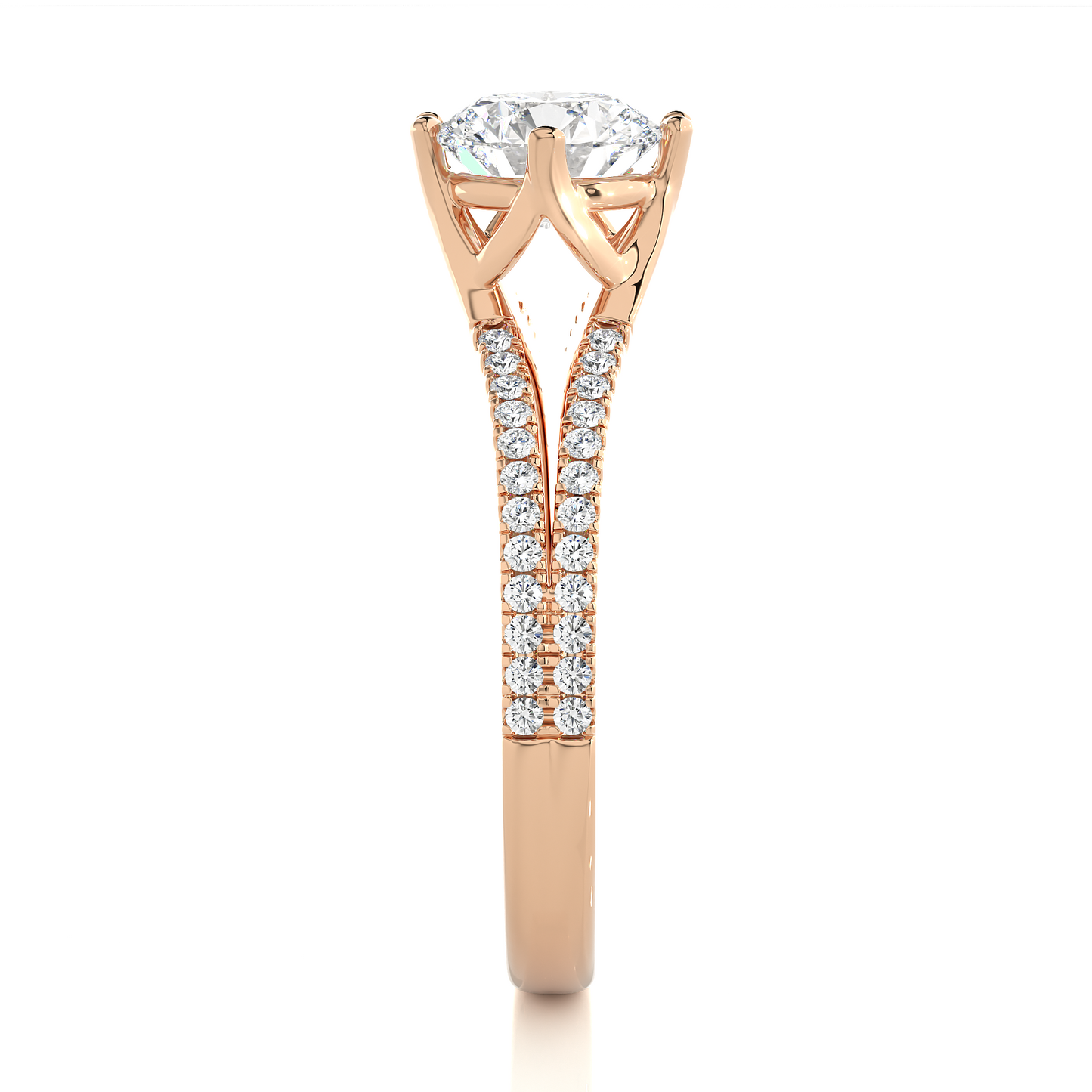 1.05 CT Colorless Round Shaped Lab Grown Diamond Ring, Accented  Engagement Ring For Her