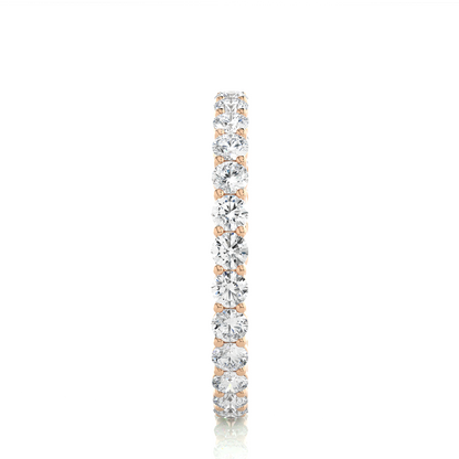 1.12 Carat Round Shaped Lab Grown Diamond & Natural 10k Solid Gold  Eternity Band Ring For Women's