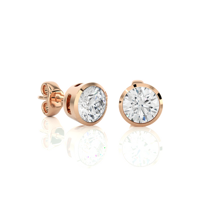 1.18 CT Round Shaped Certified Diamond Stud Earrings Light Weight Daily Wearing For Women's