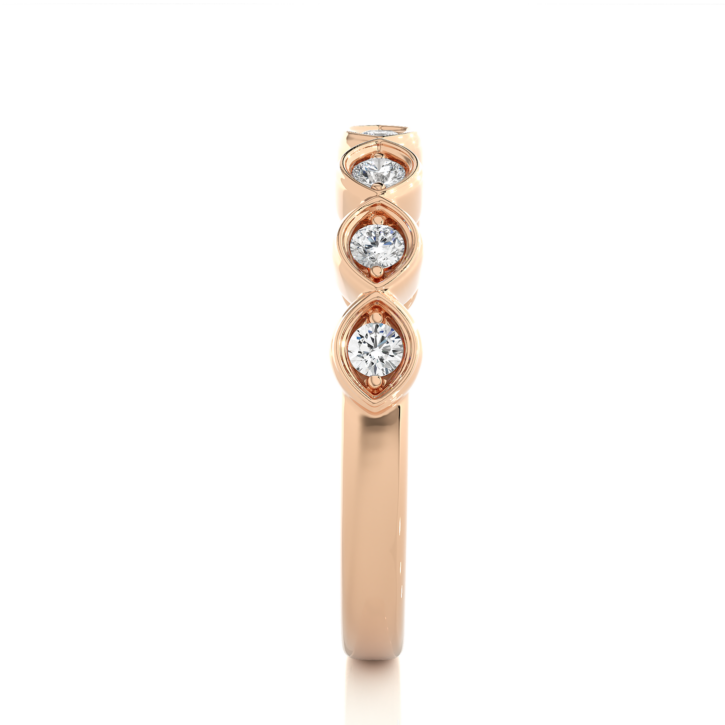 Round Lab-Grown Diamond Wedding Band Stunning Bezel Set Band For Women's In 18KT Solid Gold