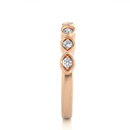 Round Lab-Grown Diamond Wedding Band Stunning Bezel Set Band For Women's In 18KT Solid Gold