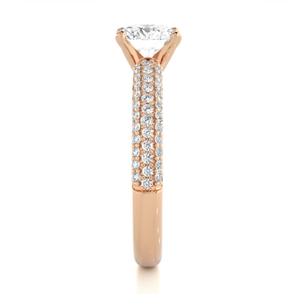 1.56 Ct  Carat Round Shaped Lab Grown Diamond  14K White Gold Engagement Perfect Ring, Gift For Her