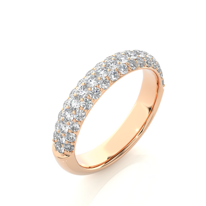 Round Shape Lab or Natural Diamond Eternity Band Solid Gold Full Eternity Wedding Band For Her