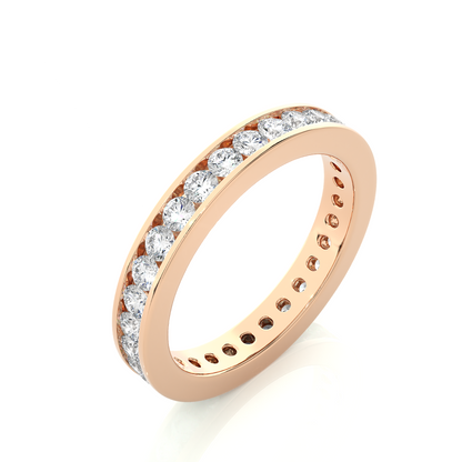 Round 1.20 Ct Lab Grown Diamond Channel Set Full Eternity Band  Stunning and Symbolic Anniversary Jewelry for Her