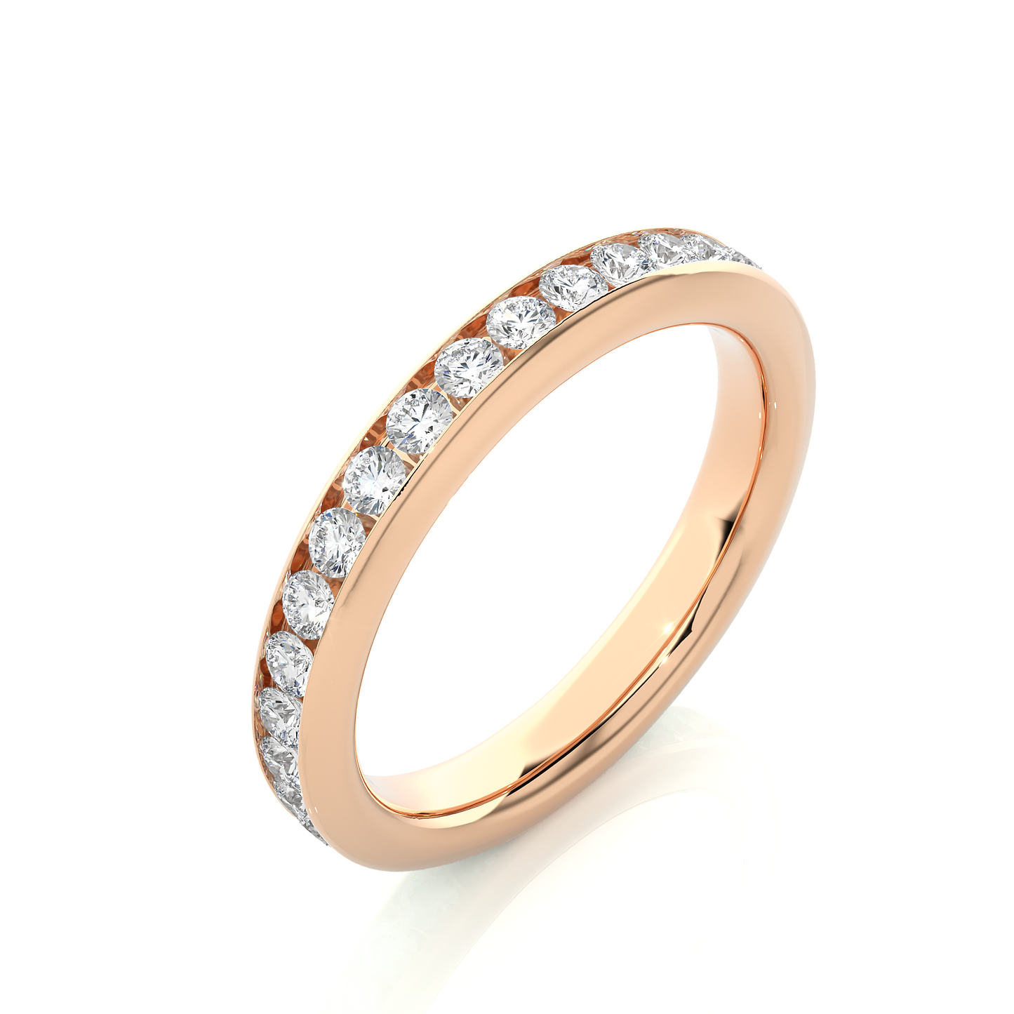 18k Solid Gold Round Shaped Lab Grown/Natural Diamond Full Eternity Band for her gifted