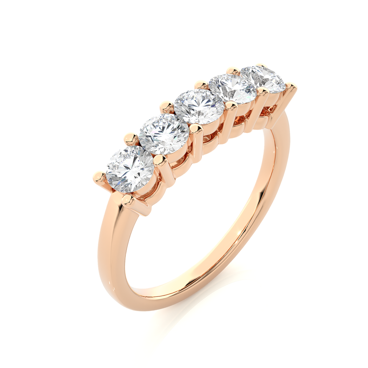 Labgrown 0.52 CT Round Cut Diamond Band Half Eternity Engagement Band For Her