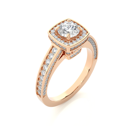 1.41 Carat Round Lab Grown Diamond Ring For her 14-18 K Solid Gold Accented Perfect for Wedding Ring