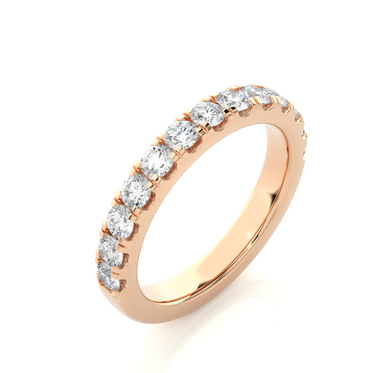 Elegant 14K Solid Gold Round Eternity Band With Sparkling Timeless Labgrown Diamond