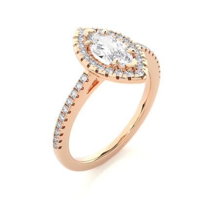 marquise and round cuts lab grown diamond ring, a new blend for special occasions