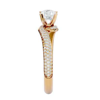 14k Solid Gold Round Shape Lab Grown Diamond Colorless Lab Diamond Ring Perfect Gift For Her