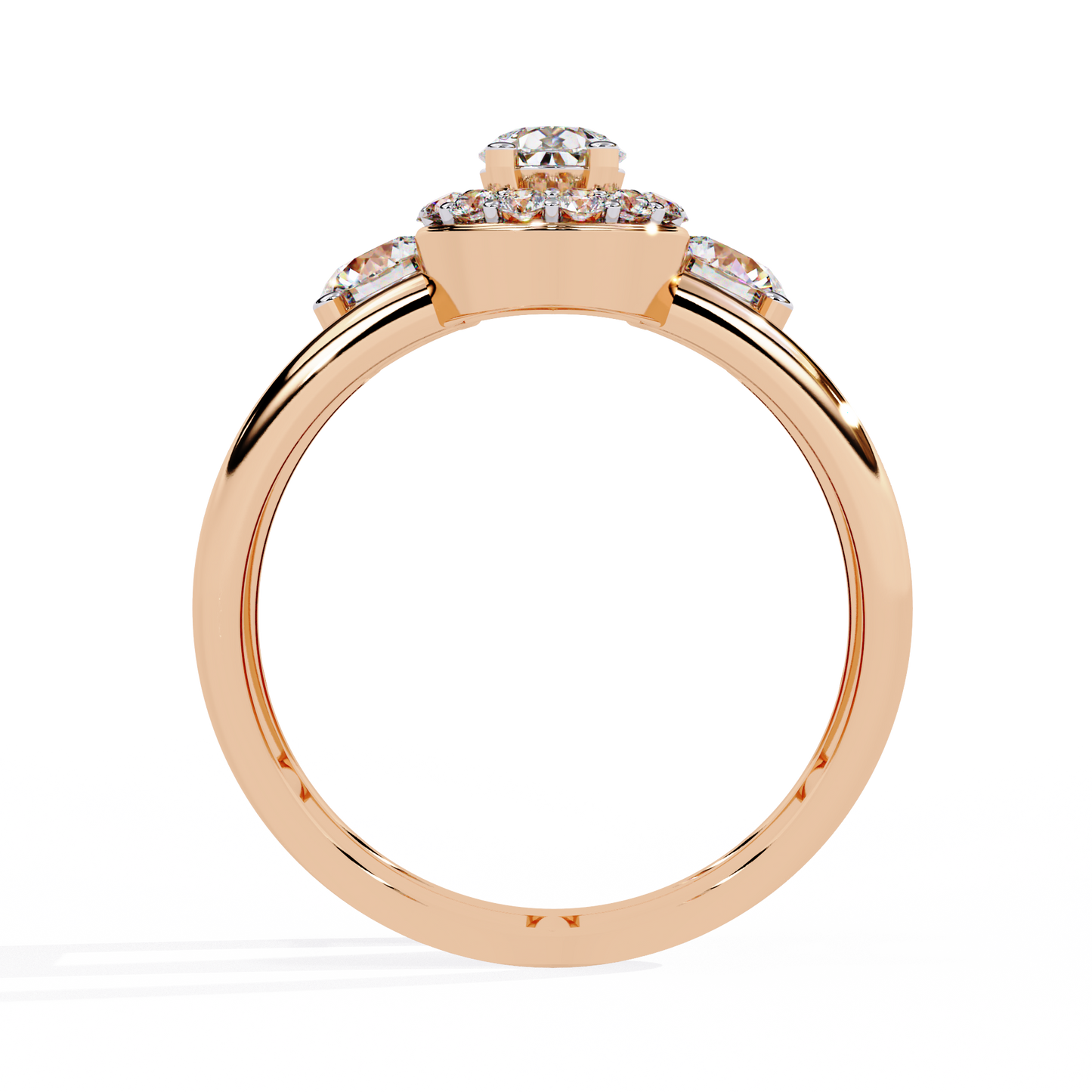 14k Yellow Gold Pear And Round Cut Lab Grown Diamond Classic Dainty Vintage Annivrasry Ring Gift For Her