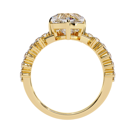 Solitaire 2.62Ct Heart and Round Cut Diamond Antique Vintage Heart Crown Stunning Ring For Women's