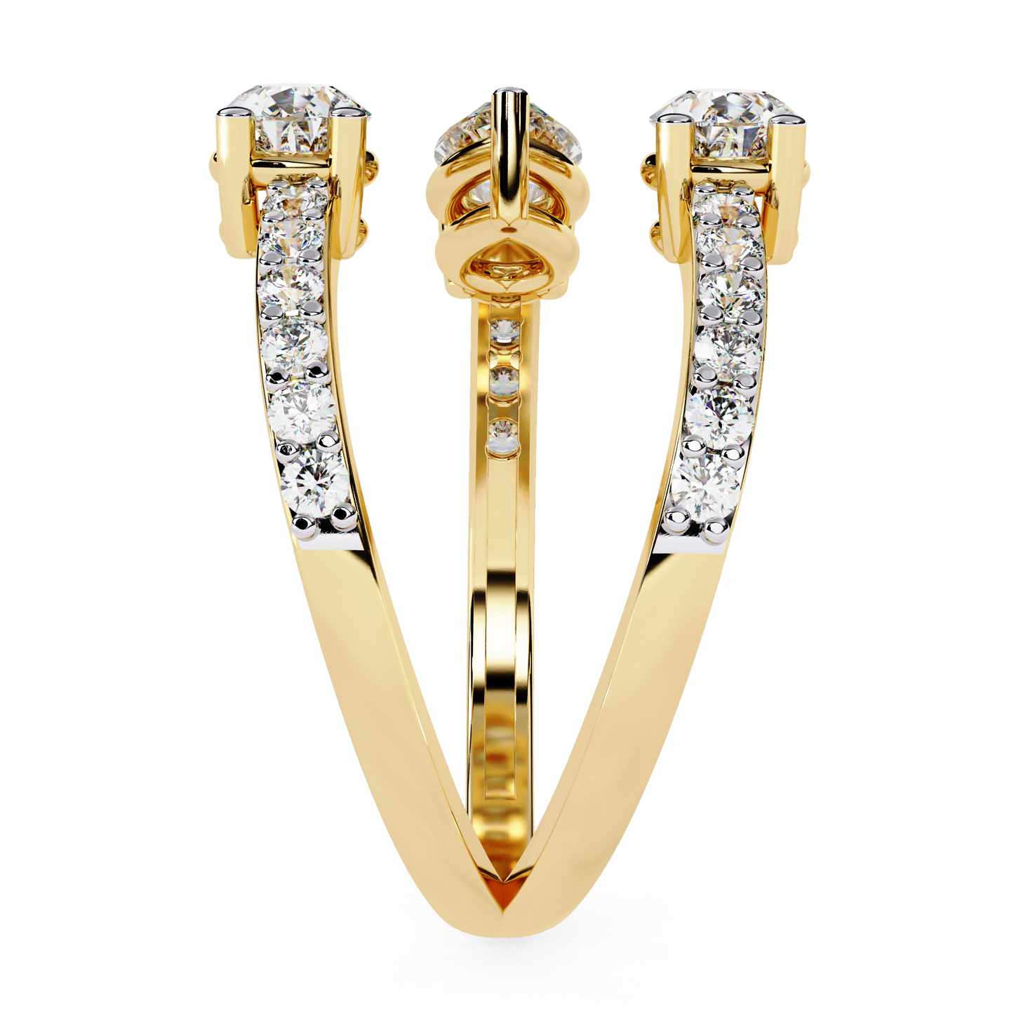 1.34Ct Pear And Round Cut Diamond Bypass Stunning Vintage Inspired Elegant Open Ring Gift For Women's