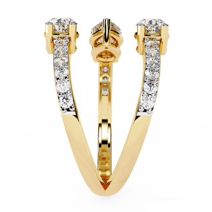 1.34Ct Pear And Round Cut Diamond Bypass Stunning Vintage Inspired Elegant Open Ring Gift For Women's