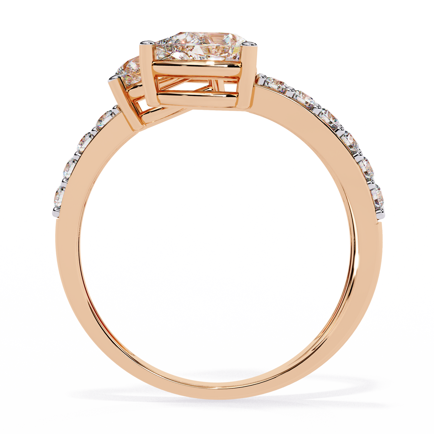 1.34Ct Pear And Round Cut Diamond Bypass Stunning Vintage Inspired Elegant Open Ring Gift For Women's