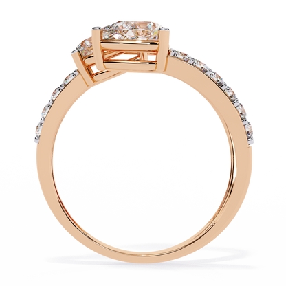 1.34Ct Pear And Round Cut Diamond Bypass Stunning Vintage Inspired Elegant Open Ring Gift For Women's