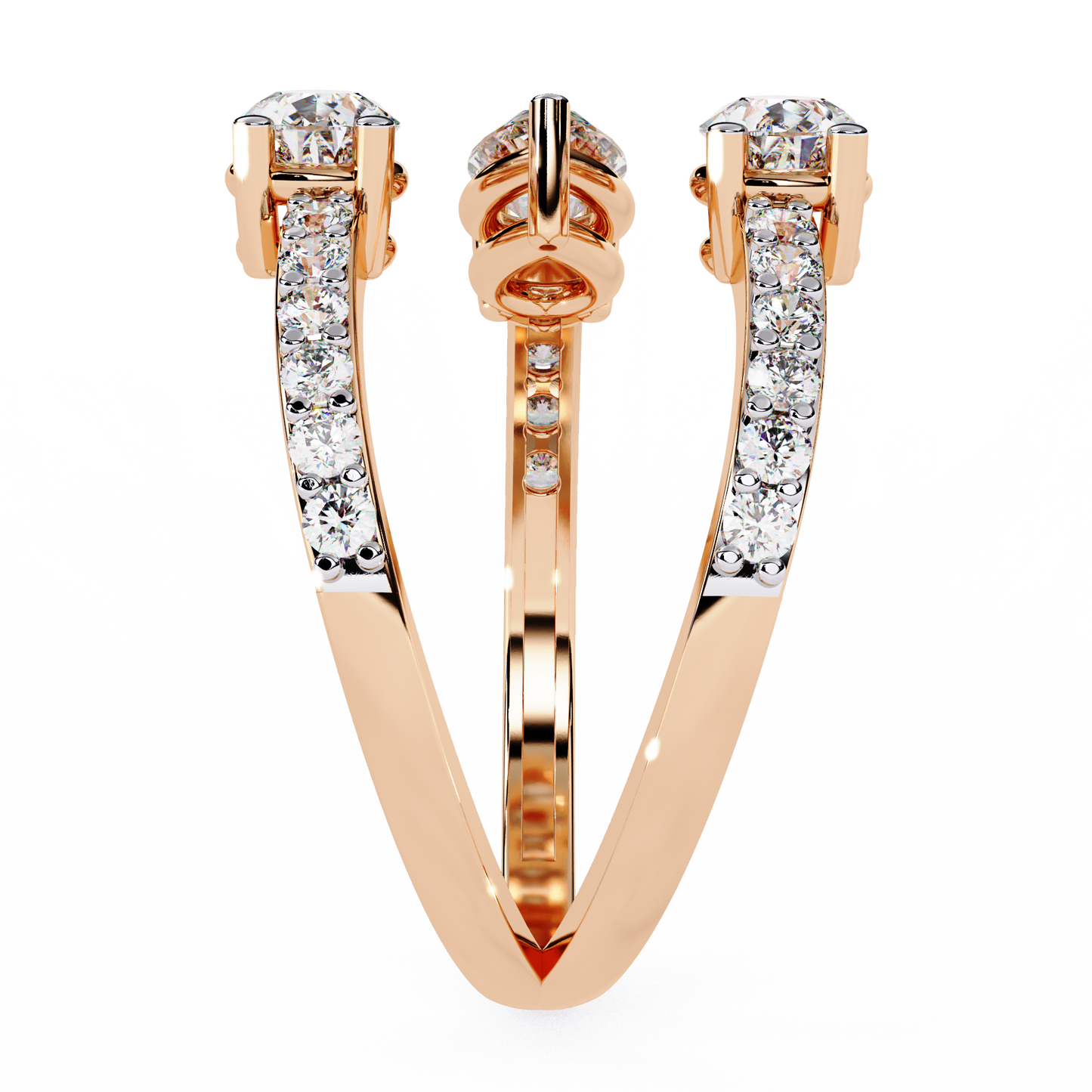 1.34Ct Pear And Round Cut Diamond Bypass Stunning Vintage Inspired Elegant Open Ring Gift For Women's