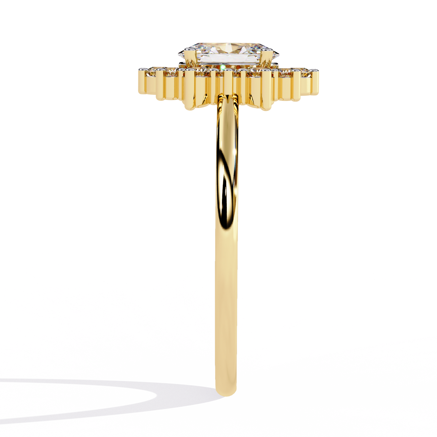 Oval And Round Cut Lab Grown Diamond Halo Solitaire Elegant Sparkling Prong Set Ring Gift For Annivrasry