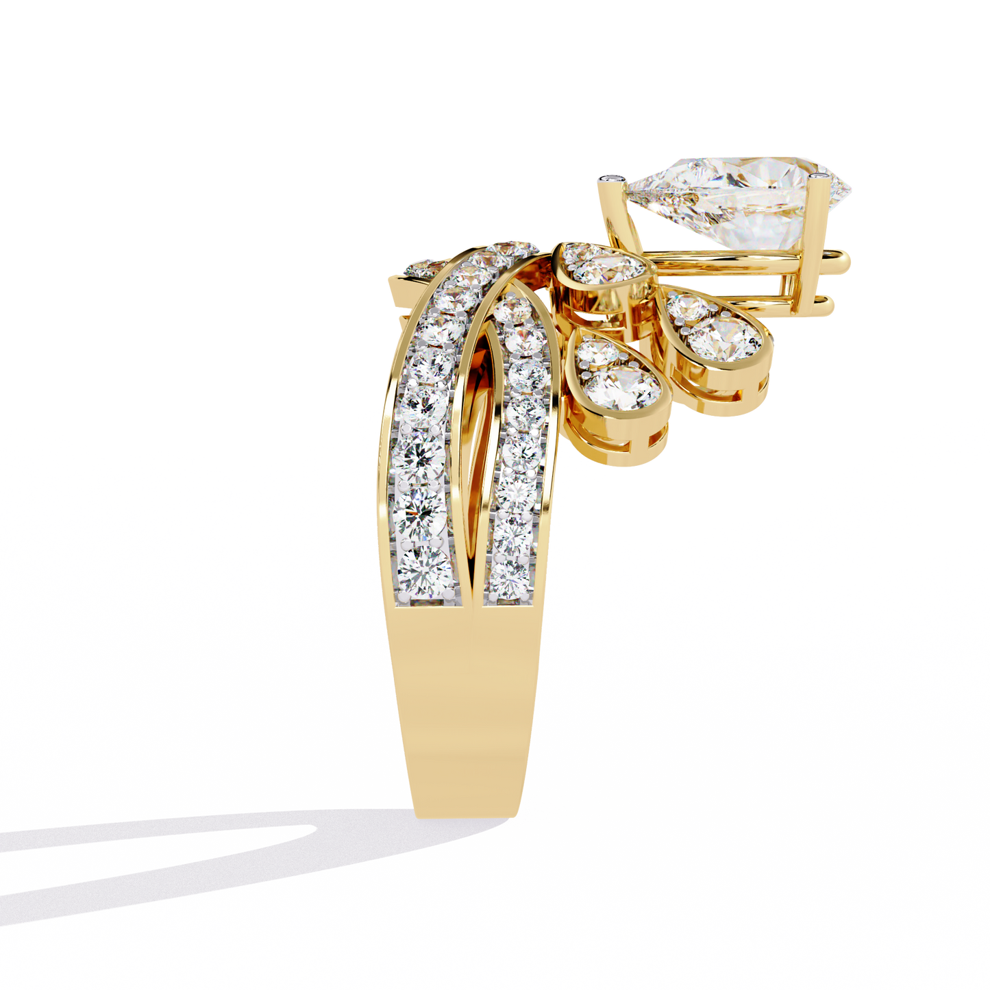 2.14Ct Pear And Round Cut Diamond Delicate Stunning Halo Vintage Sparkling Engagement Ring Special Day Gift For Her