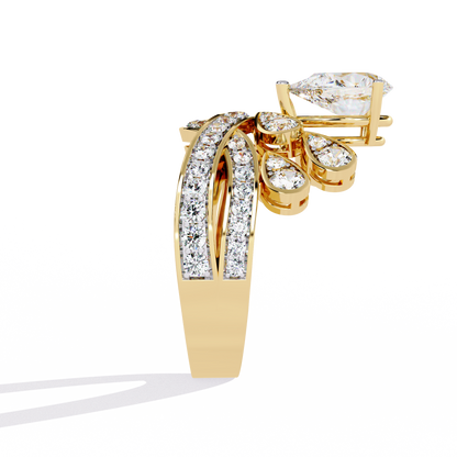 2.14Ct Pear And Round Cut Diamond Delicate Stunning Halo Vintage Sparkling Engagement Ring Special Day Gift For Her