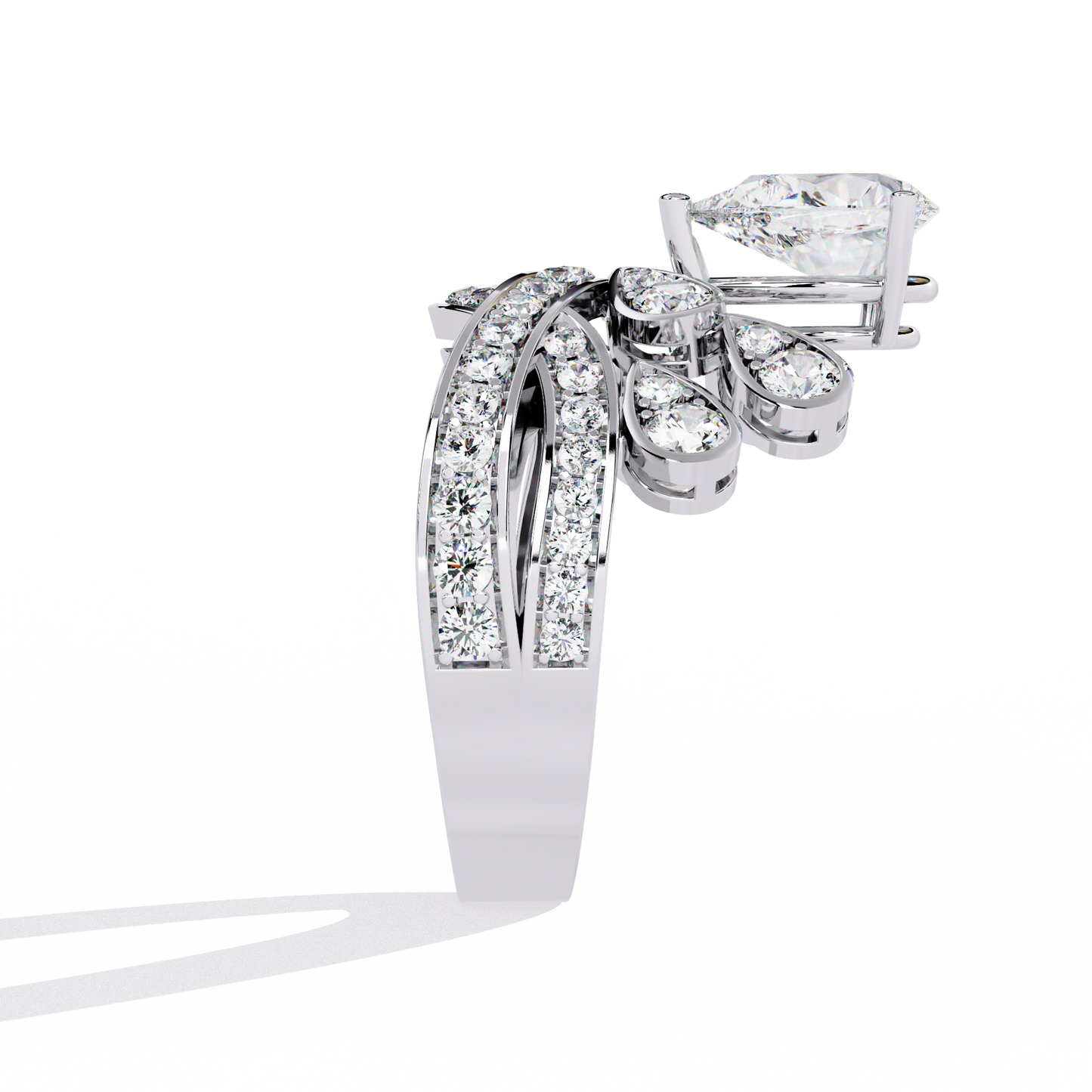 2.14Ct Pear And Round Cut Diamond Delicate Stunning Halo Vintage Sparkling Engagement Ring Special Day Gift For Her