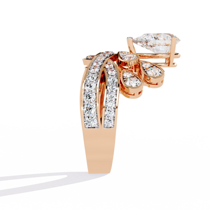 2.14Ct Pear And Round Cut Diamond Delicate Stunning Halo Vintage Sparkling Engagement Ring Special Day Gift For Her