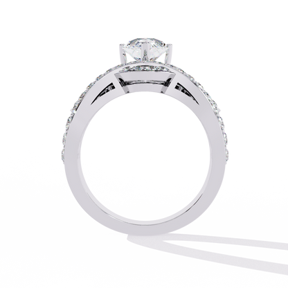 2.14Ct Pear And Round Cut Diamond Delicate Stunning Halo Vintage Sparkling Engagement Ring Special Day Gift For Her