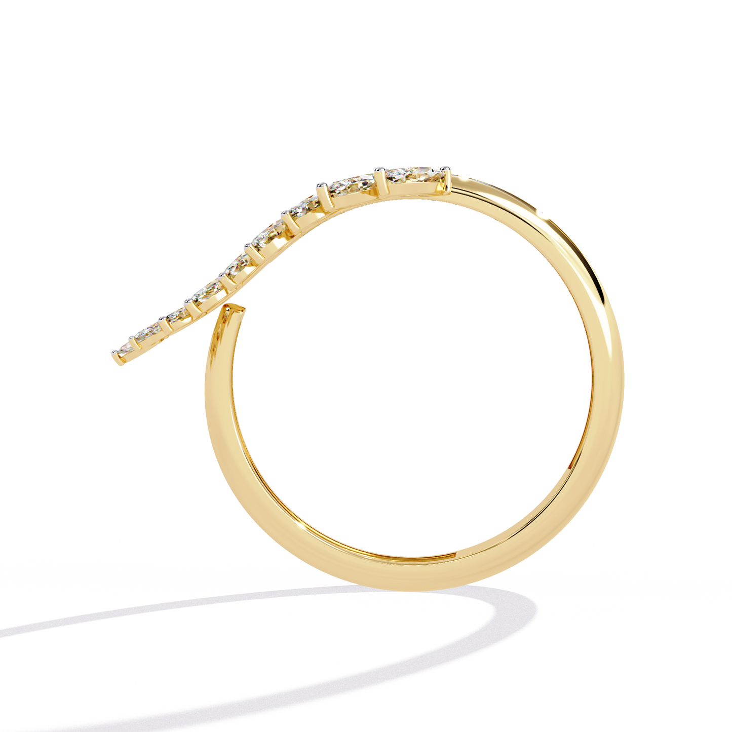 Marquise Cut Lab Grown Diamond Flora Inspired Leaf Olive Shape Antique Classics Statement Stacking Ring