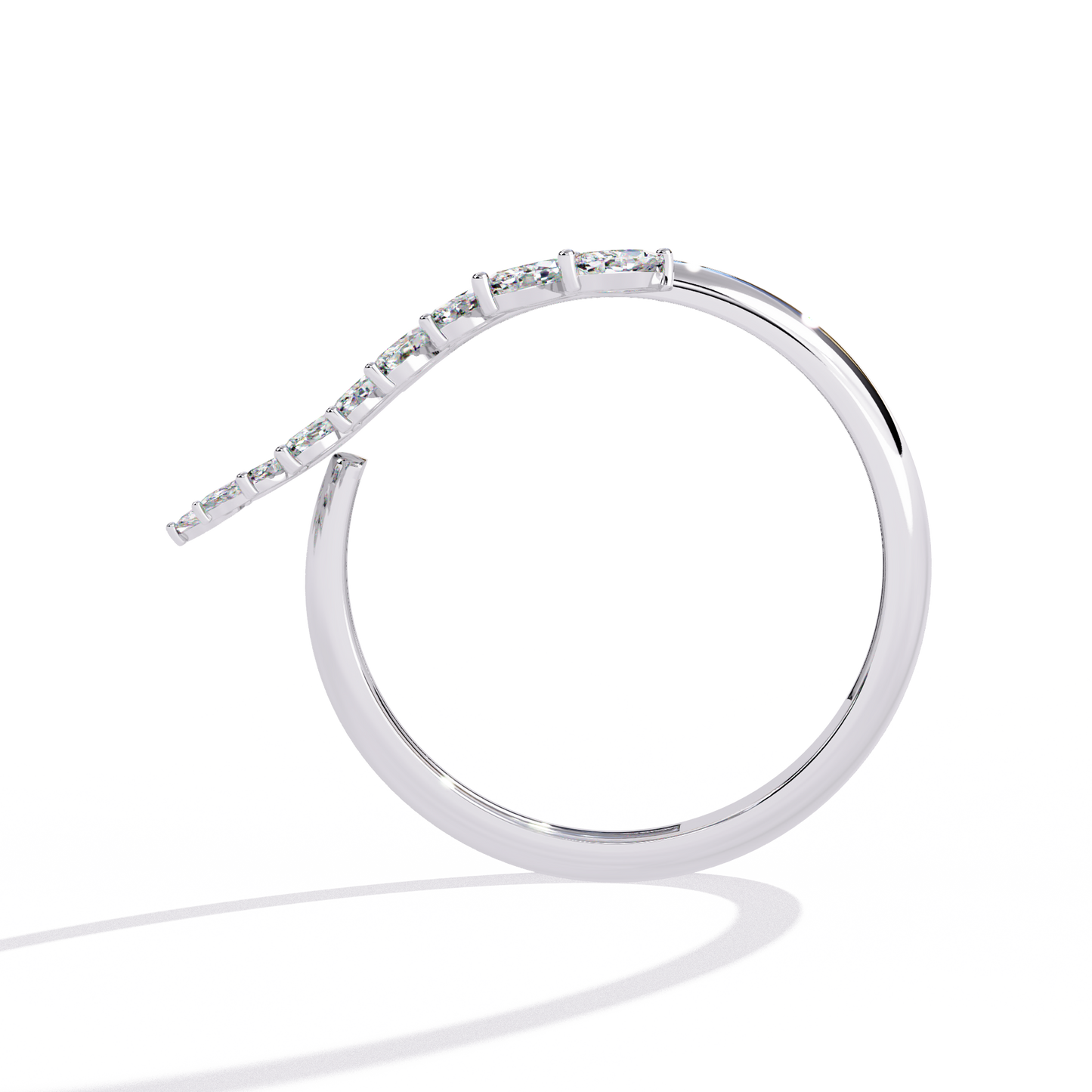 Marquise Cut Lab Grown Diamond Flora Inspired Leaf Olive Shape Antique Classics Statement Stacking Ring