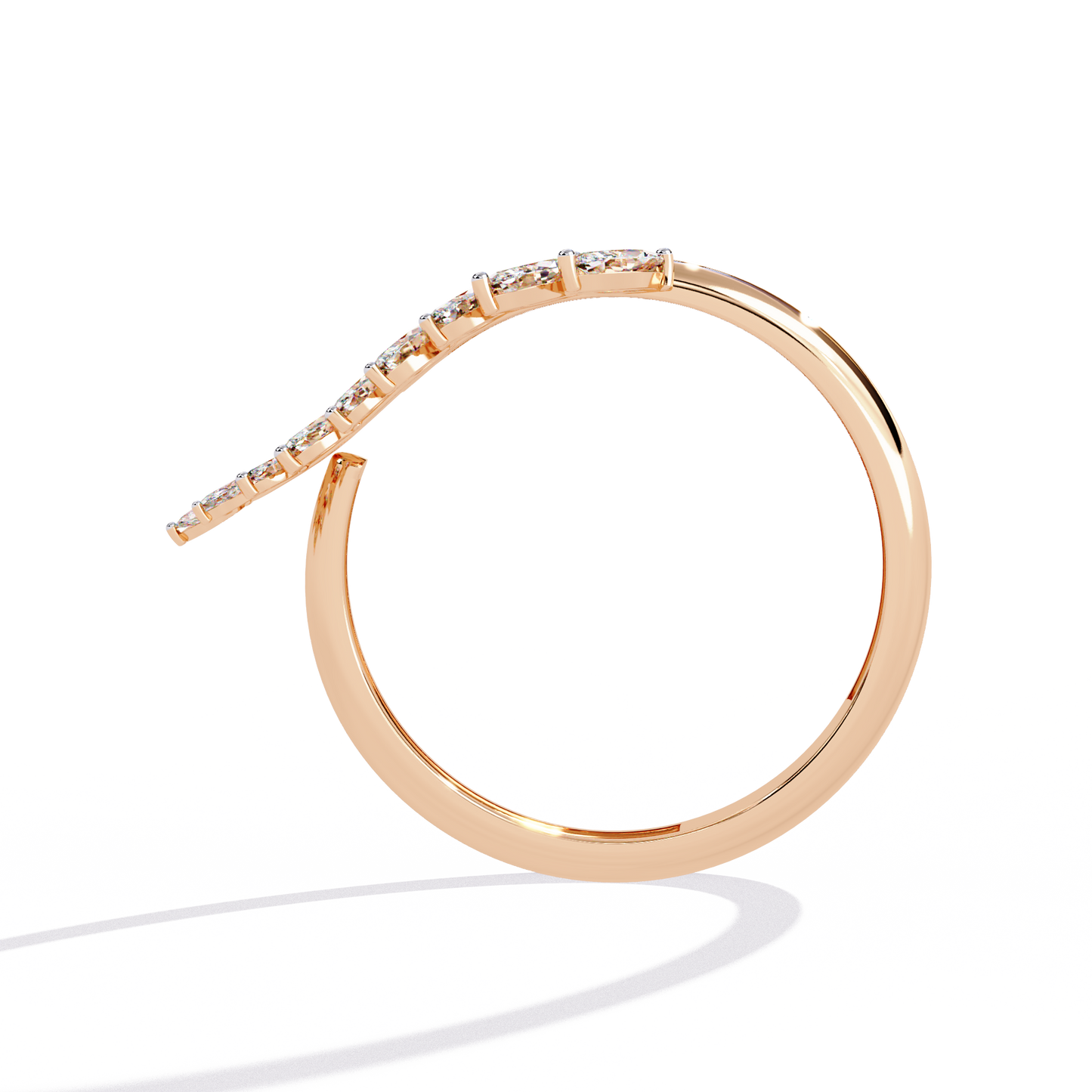 Marquise Cut Lab Grown Diamond Flora Inspired Leaf Olive Shape Antique Classics Statement Stacking Ring