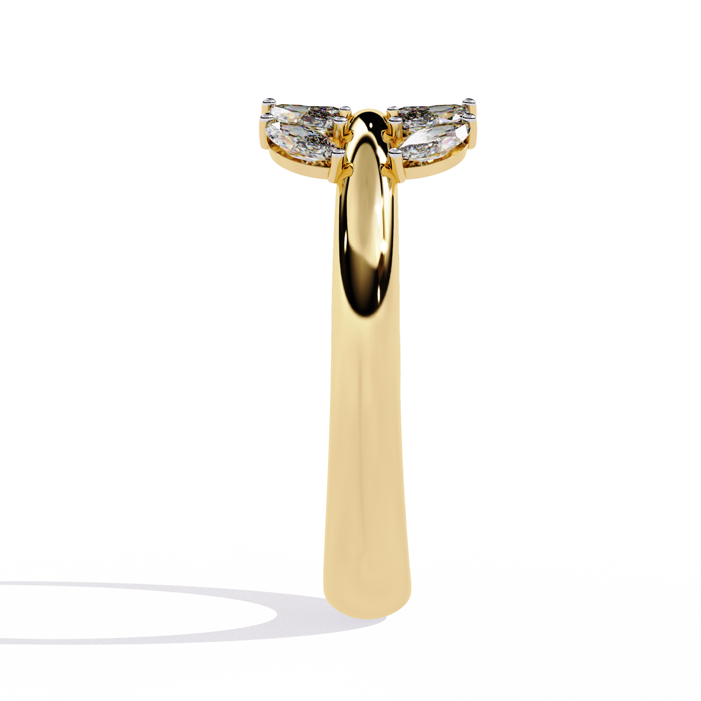 Marquise Cut Lab Grown Diamond Flora Inspired Leaf Olive Shape Antique Classics Statement Stacking Ring