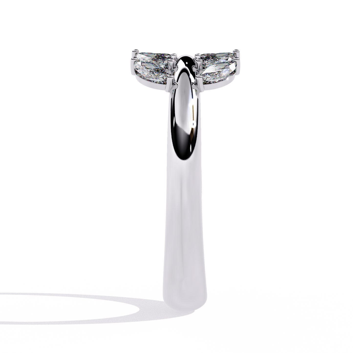 Marquise Cut Lab Grown Diamond Flora Inspired Leaf Olive Shape Antique Classics Statement Stacking Ring