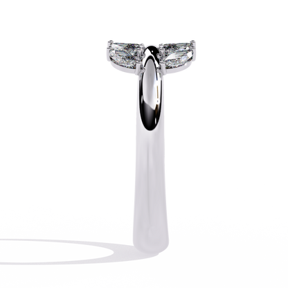 Marquise Cut Lab Grown Diamond Flora Inspired Leaf Olive Shape Antique Classics Statement Stacking Ring