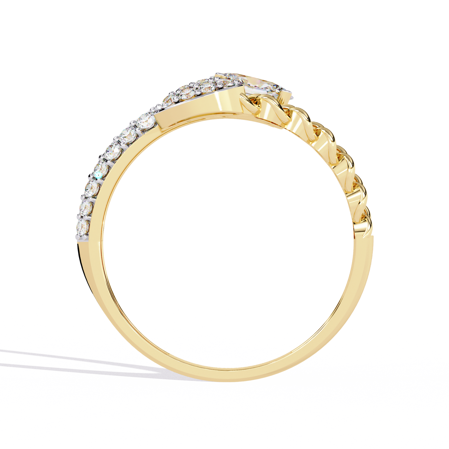 Oval And Round Cut Top Grade Lab Grown Diamond Bypass Elegant Art Deco Toi Moi Unique Engagement Ring