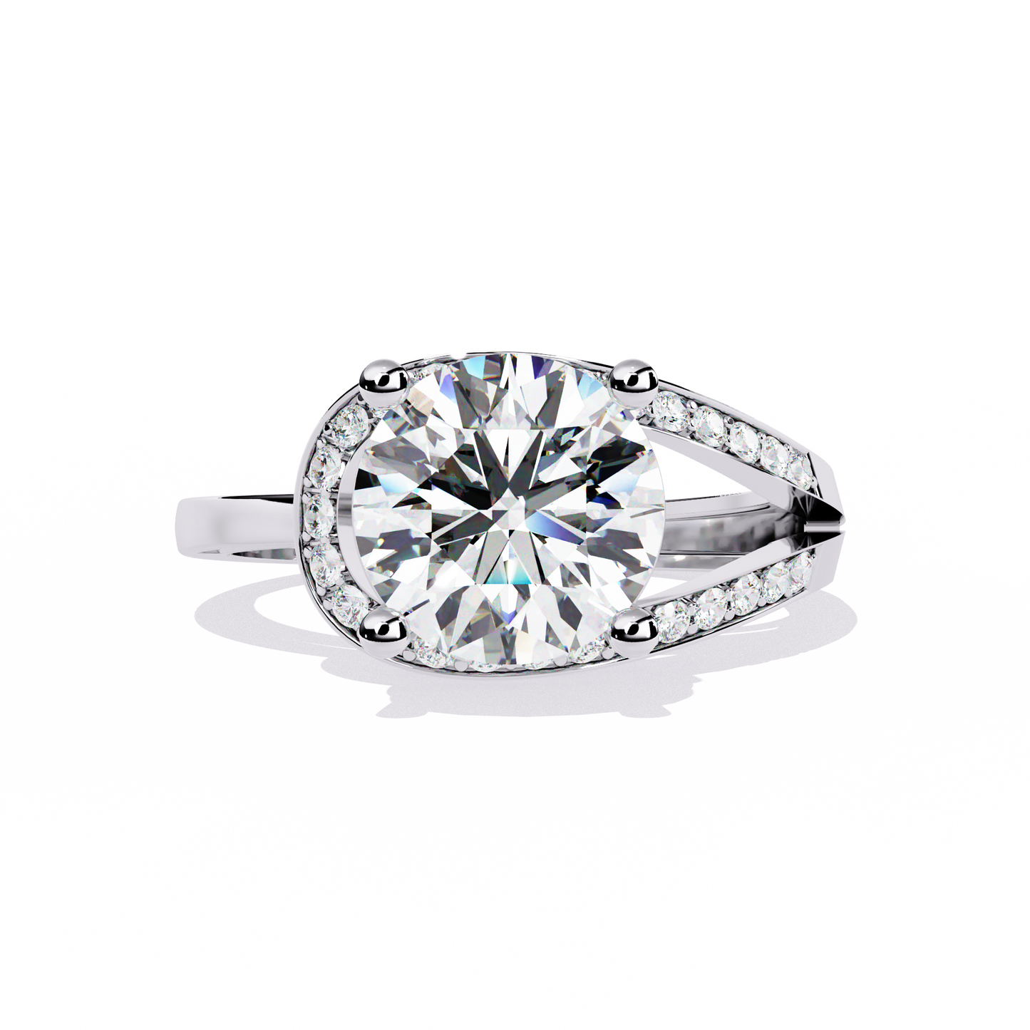 Round Cut 2.96Ct Diamond Cluster Delicate Vintage Sparkling Dainty Engagement Ring Gift For Her