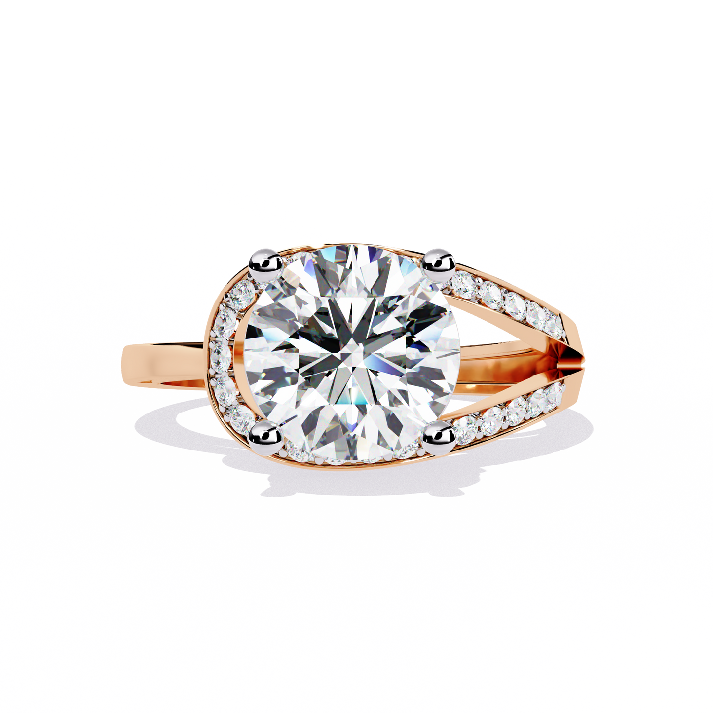 Round Cut 2.96Ct Diamond Cluster Delicate Vintage Sparkling Dainty Engagement Ring Gift For Her