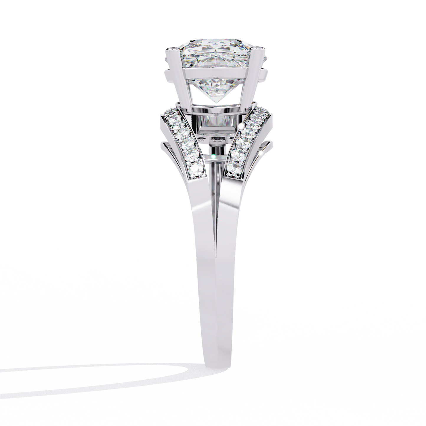 Round Cut 2.96Ct Diamond Cluster Delicate Vintage Sparkling Dainty Engagement Ring Gift For Her