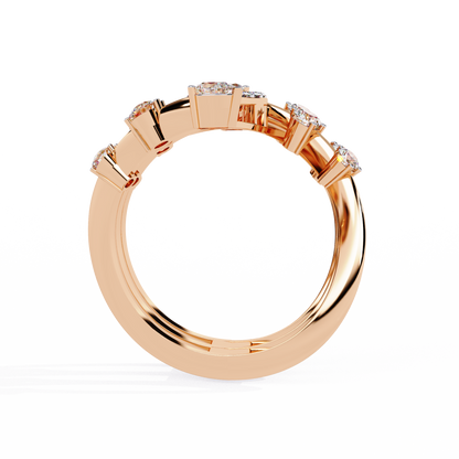 14k Solid Gold 1.18Ct Pear, Marquise and Round Cut Diamond Minimalist Stunning Perfect Engagement Ring