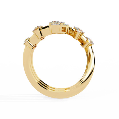 14k Solid Gold 1.18Ct Pear, Marquise and Round Cut Diamond Minimalist Stunning Perfect Engagement Ring