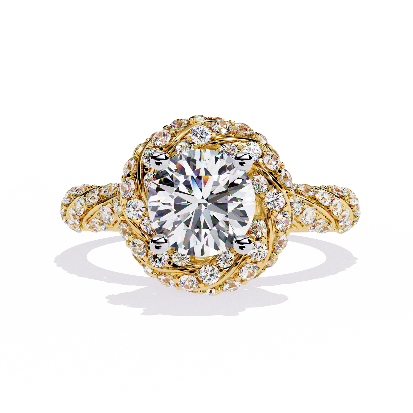 Round Cut 1.44Ct Lab Grown Diamond Halo Style Art Deco Elegant Statement Annivrasry Ring Gift For Her