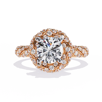 Round Cut 1.44Ct Lab Grown Diamond Halo Style Art Deco Elegant Statement Annivrasry Ring Gift For Her