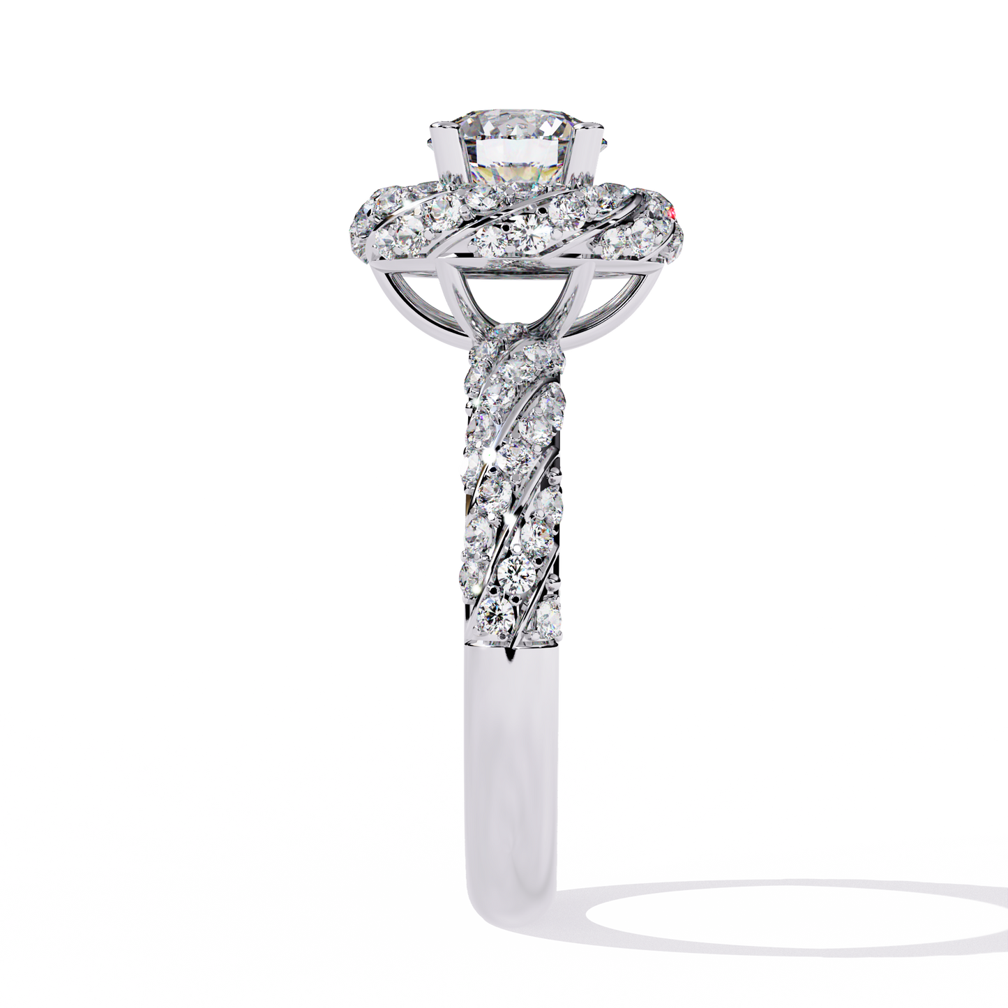 Round Cut 1.44Ct Lab Grown Diamond Halo Style Art Deco Elegant Statement Annivrasry Ring Gift For Her