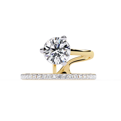 Solitaire 1.51Ct Round Cut Top Grade Lab Grown Diamond Classic Split Party Wear Ring For Women's