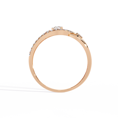 Oval And Round Cut Lab Grown Diamond Unique Handcrafted Prong Set Dainty Wedding Ring For Her