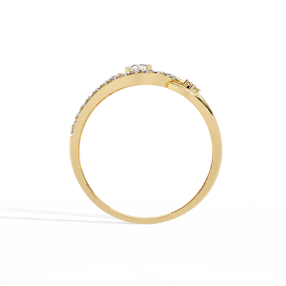 Oval And Round Cut Lab Grown Diamond Unique Handcrafted Prong Set Dainty Wedding Ring For Her