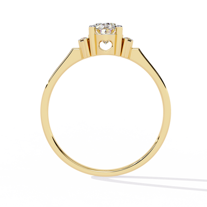 Oval And Round Cut Diamond Cluster Delicate Vantage Halo Style Dainty Minimalist Solitaire Ring