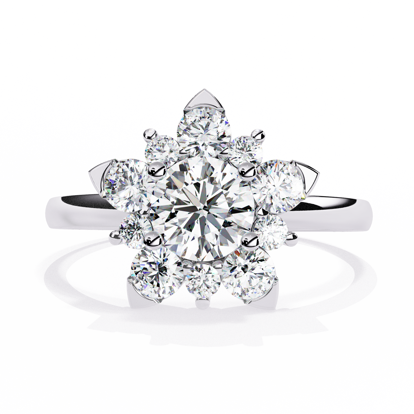 1.20Ct Round Cut Diamond Prong Set  Halo style Elegant Dainty Classic Promise Ring Gift For Wife