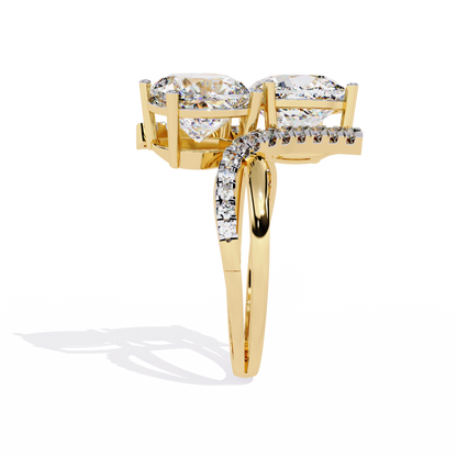 5.04Ct Round And Cushion Square Cut Diamond Elegance Timeless Stunning Dainty Bridesmaid Ring